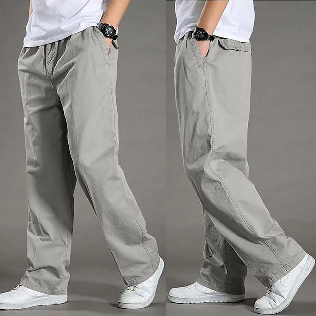 Levoire | Loose Fit Coton Cargo Pantalon Pantalon Baggy Gris clair