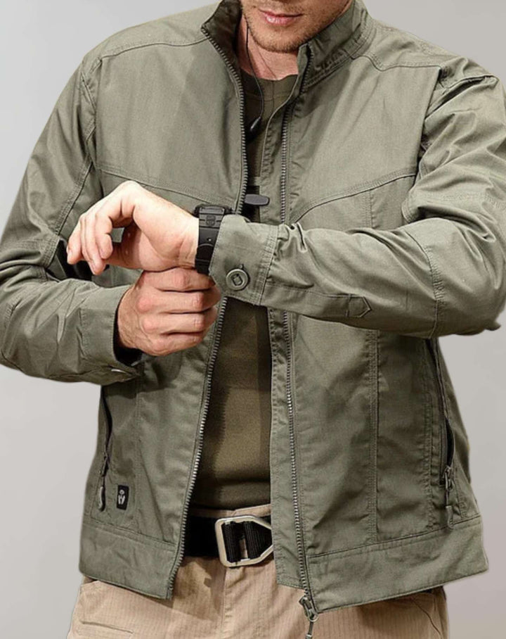 Levoire | Veste D'Été Verte Légère Avec Zip vert olive