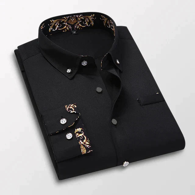 Levoire | Chemise À Manches Longues Classique Pour Hommes Noir