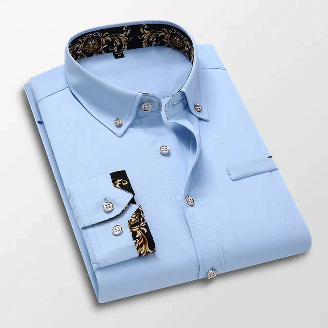Levoire | Chemise À Manches Longues Classique Pour Hommes Bleu ciel