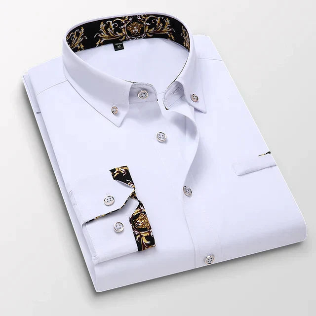 Levoire | Chemise À Manches Longues Classique Pour Hommes Blanc