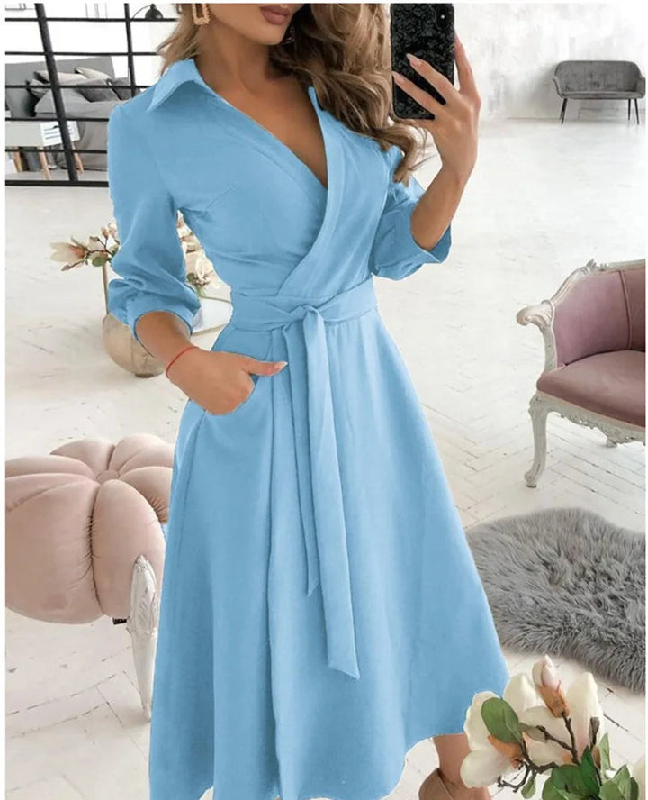 Levoire | Robe Portefeuille Élégante Bleu