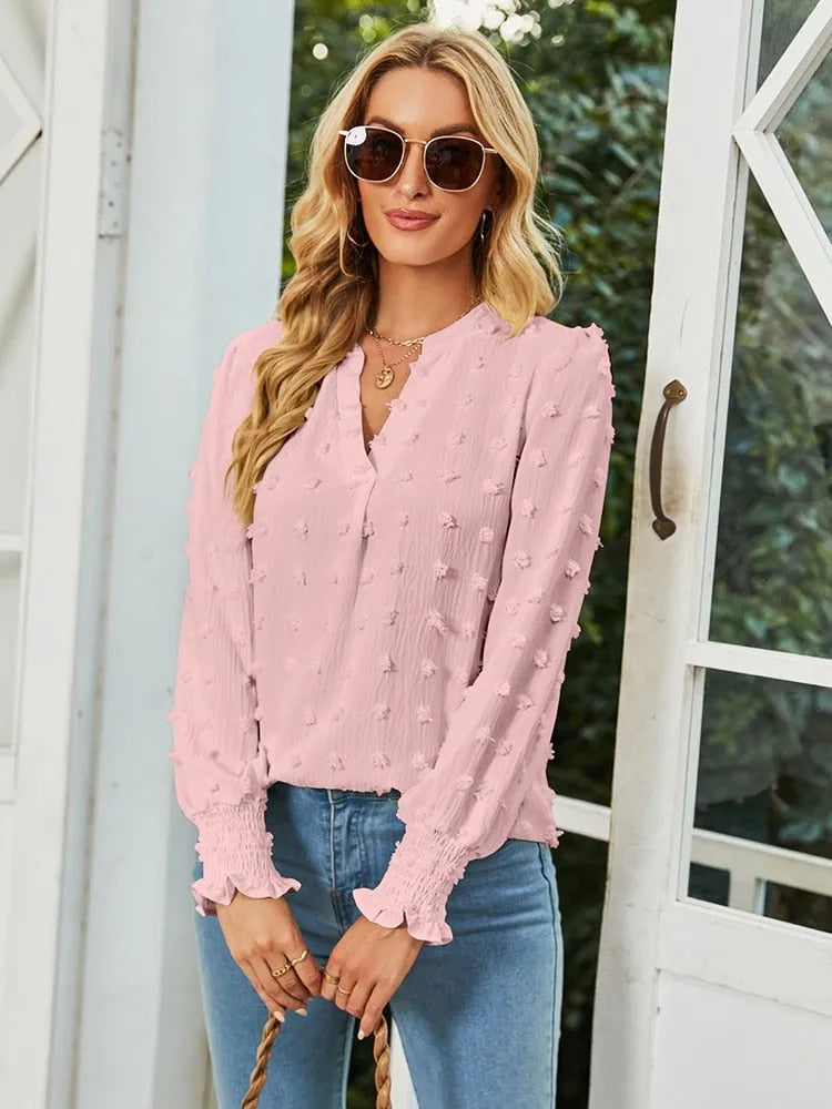 Levoire | Blouse Femme Avec Décolleté Et Chic Rosa