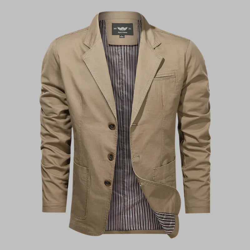 Levoire | Blazer D'Automne Pour Homme Avec Boutons Khaki