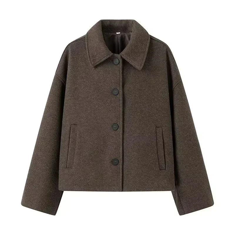 Levoire | Veste En Laine Pour Femmes Avec Simple Rangée De Boutons Braun