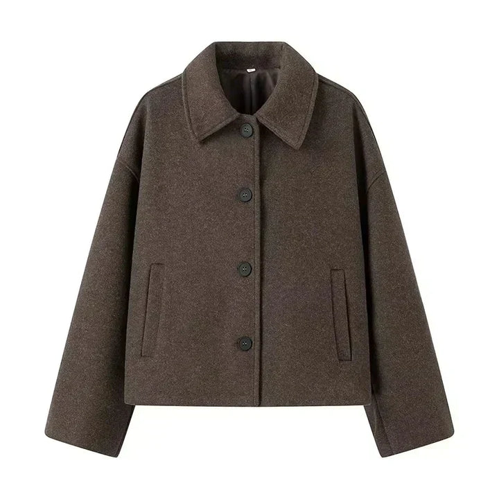 Levoire | Veste En Laine Pour Femmes Avec Simple Rangée De Boutons Braun