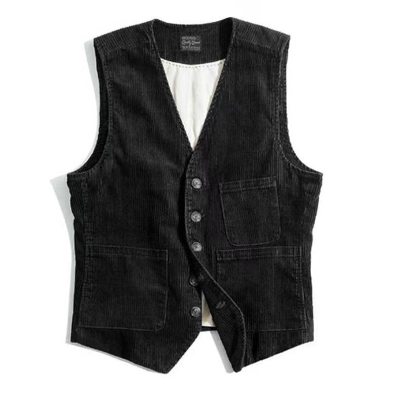 Levoire | Veste à revers Kord Noir (Sans manches)
