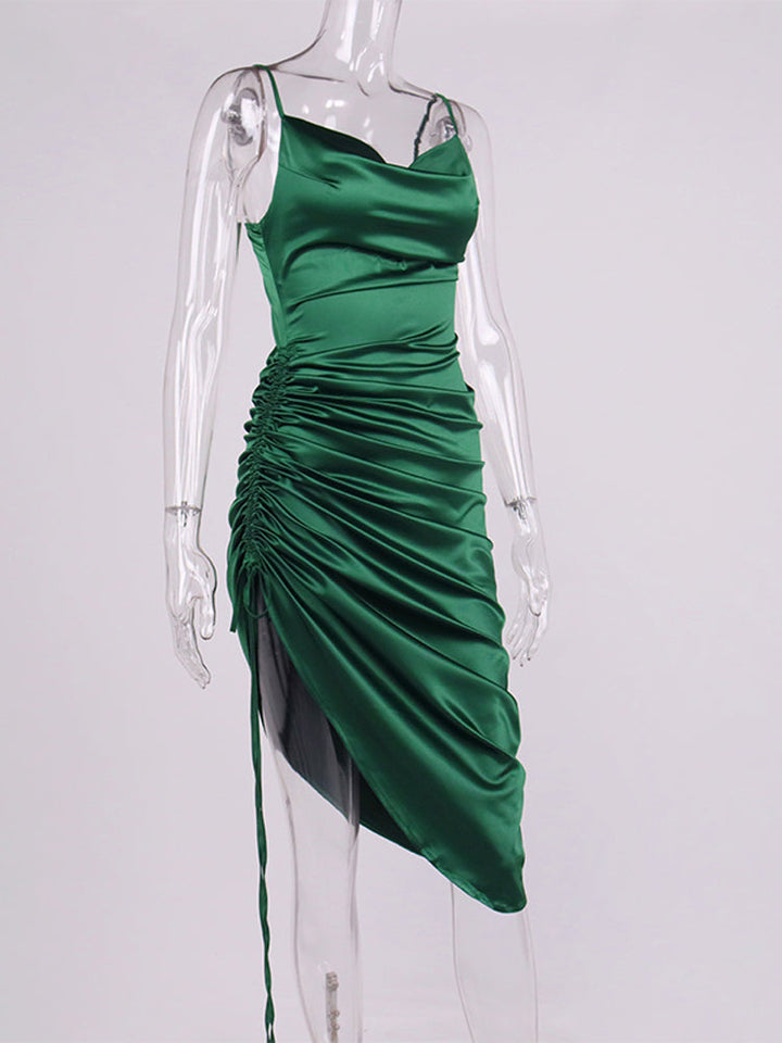 Levoire | Silke Bardot Ruché Corset Midi Robes