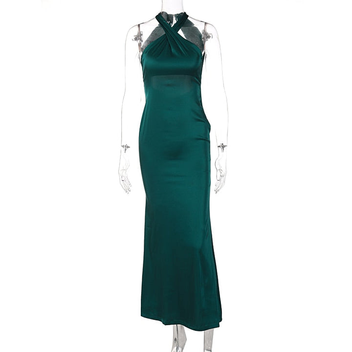 Levoire | Satin Sans Bretelles Dos Nu Robe Midi