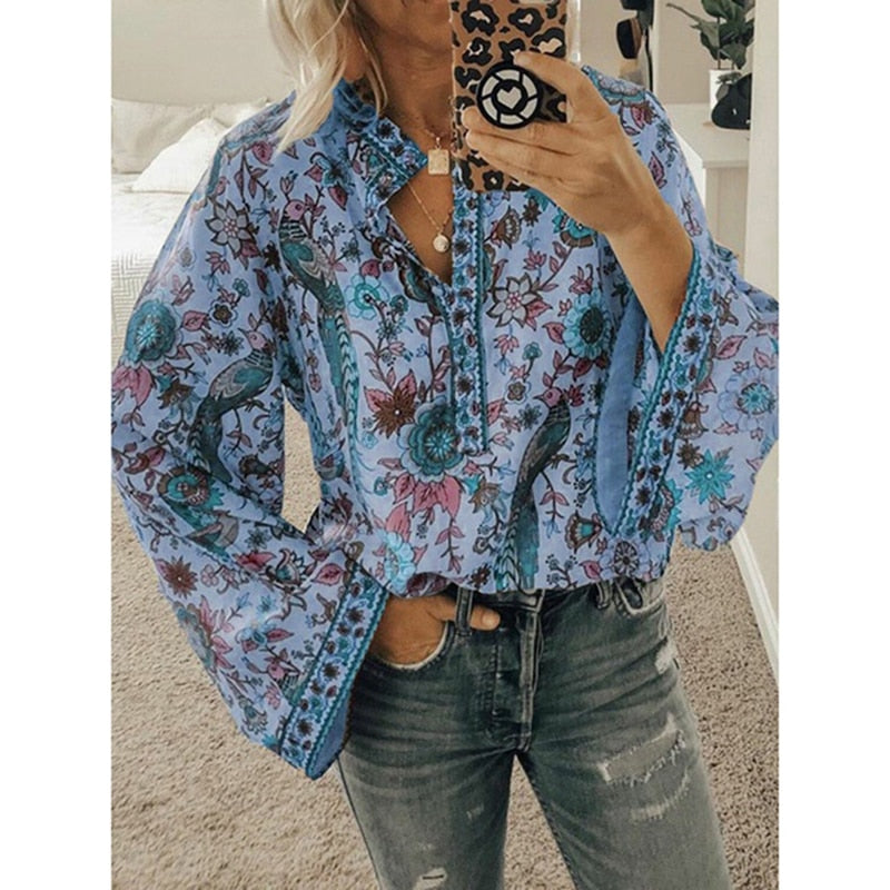 Levoire | Paita Elegante Chic Naisten Paita Sininen
