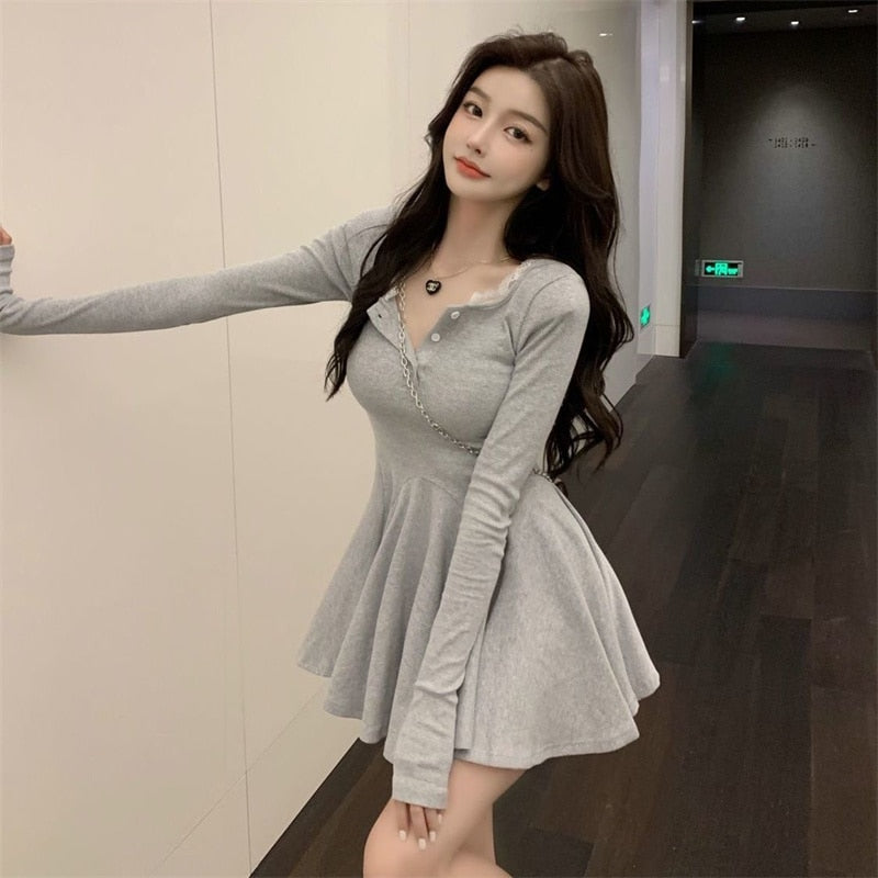 Levoire | Robe A-Ligne Automne Manches Longues