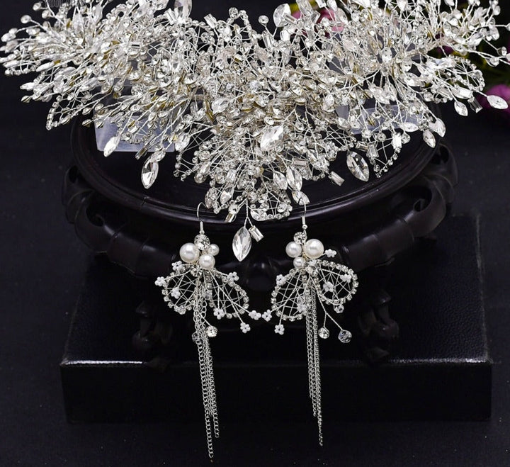 Levoire | Bandeau Mariage Tiara 372-1krone 1 boucles d'oreilles
