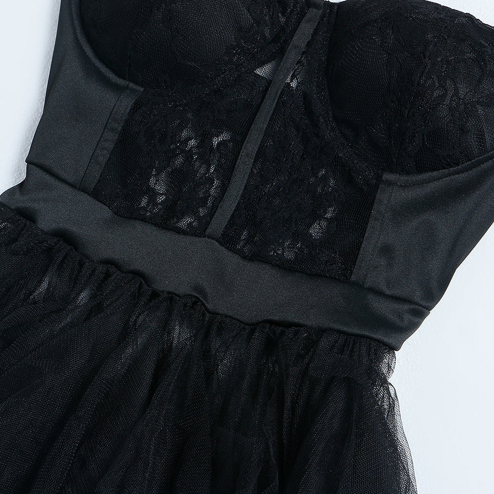 Levoire | Rouge Corset En Filet Robe Maxi