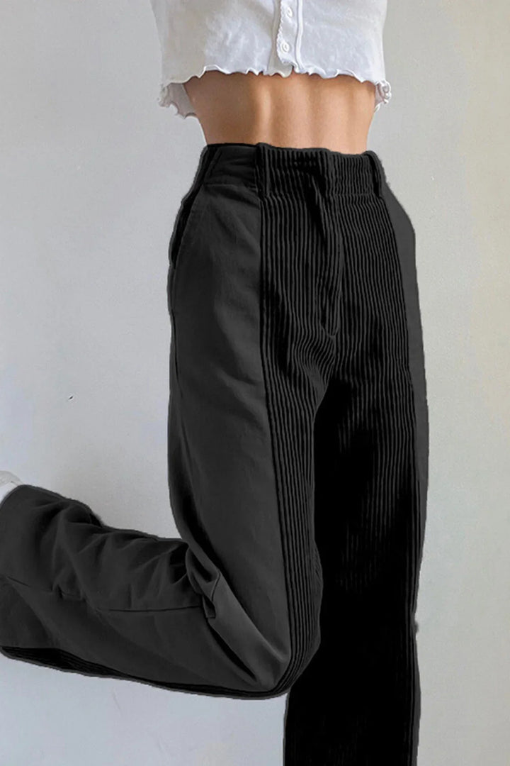 Levoire | Pantalon Long Taille Haute Pour Femmes Noir
