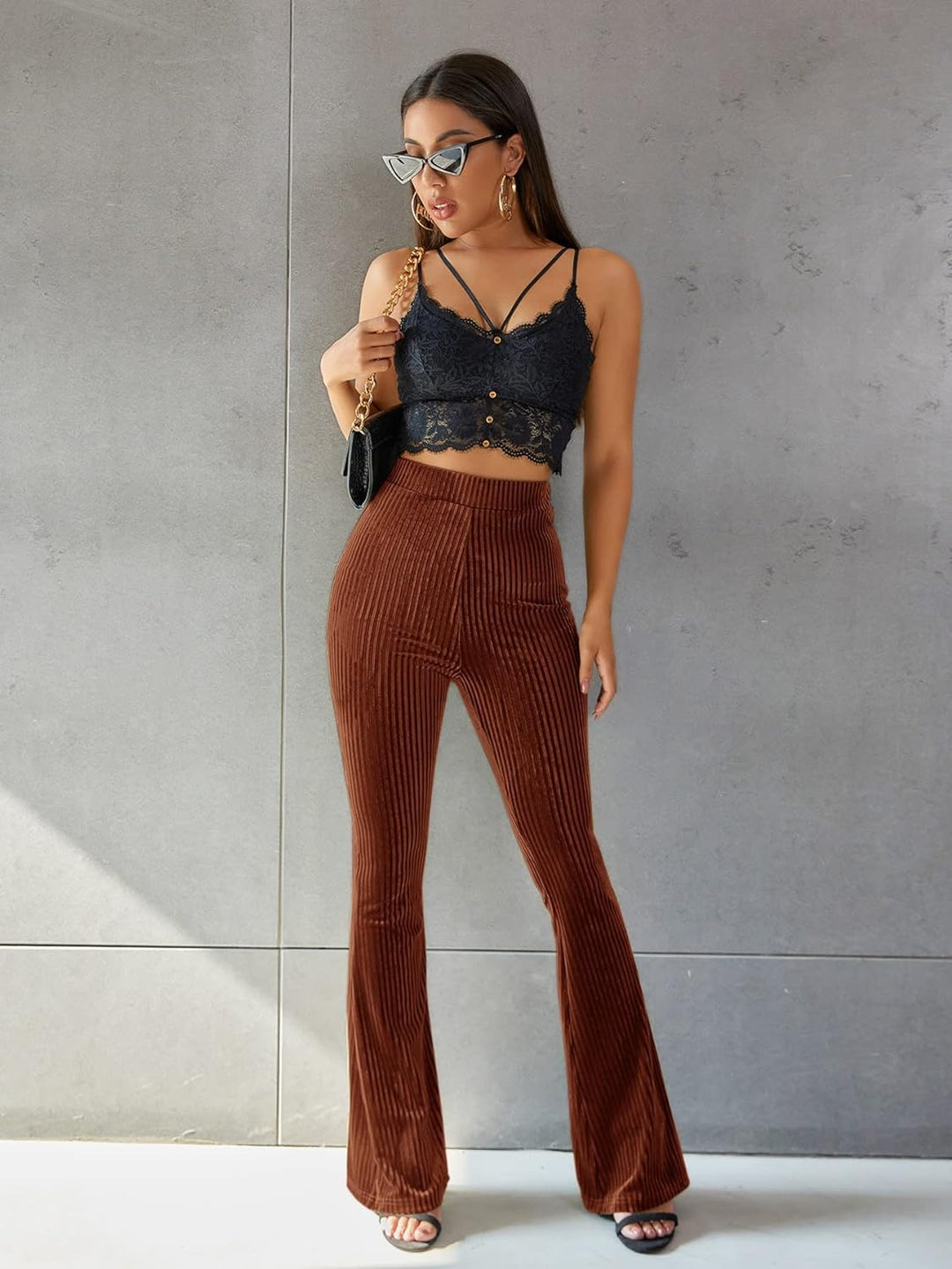 Levoire | Pantalons En Corduroy Taille Haute Braun