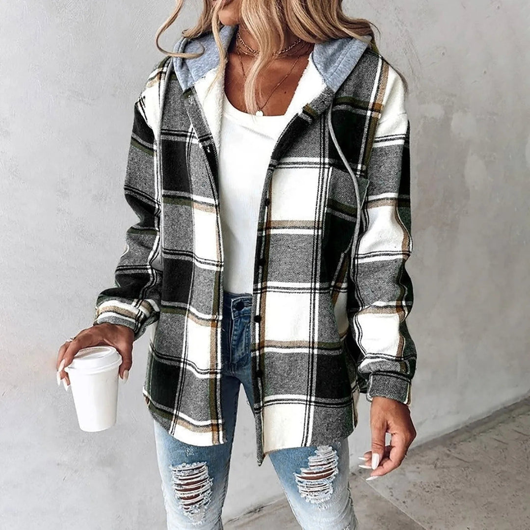 Levoire | Veste En Flanelle À Carreaux Pour Femme Doublée En Polaire Pour L'Automne Noir