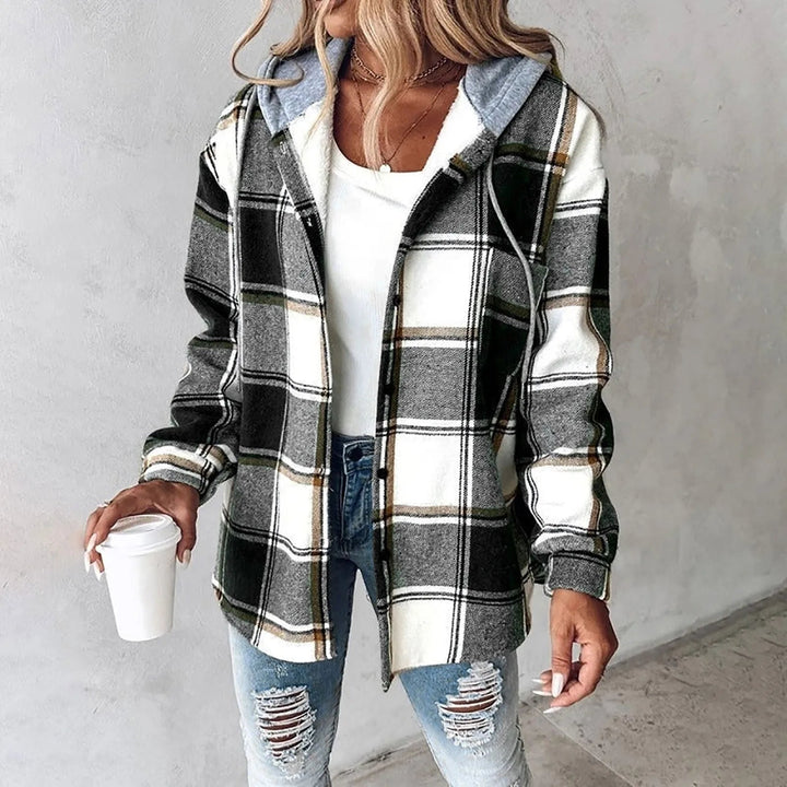 Levoire | Veste En Flanelle À Carreaux Pour Femme Doublée En Polaire Pour L'Automne Noir