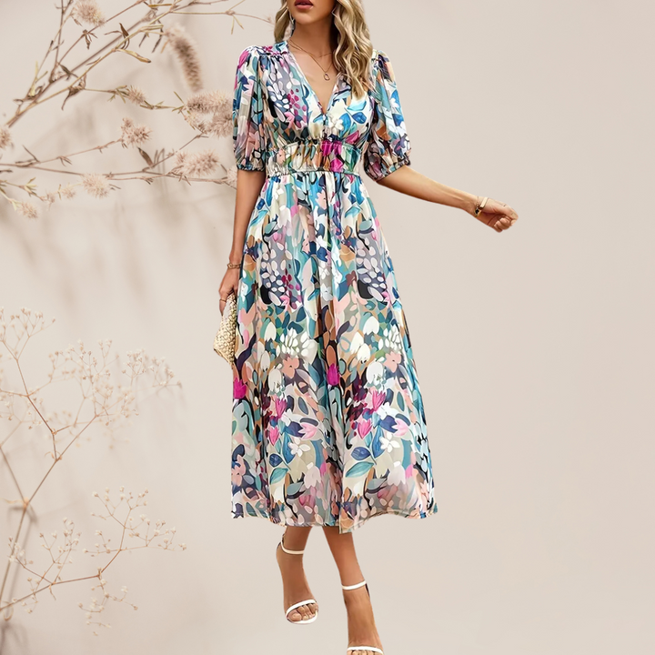 Levoire | Robe Fleurie En Version Élégante Multicolore