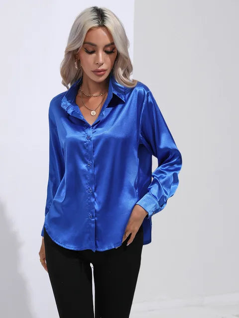 Levoire | Blouse en satin Bleu royal