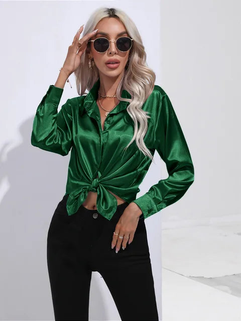 Levoire | Blouse en satin Vert