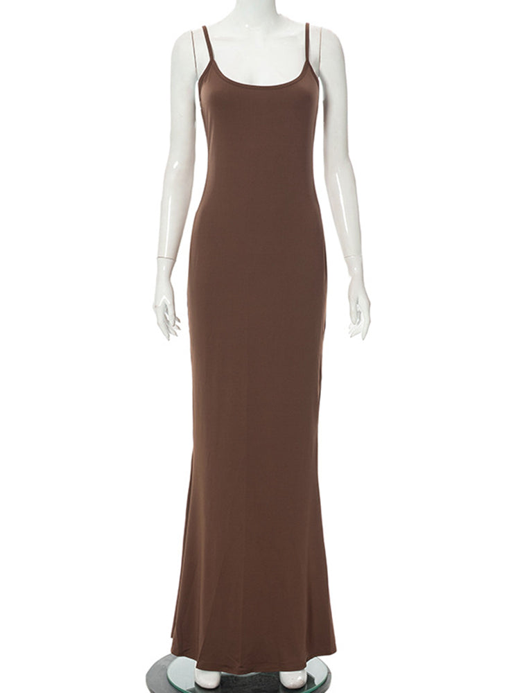 Levoire | Robe Maxi Slim Sans Épaules Dos Nu