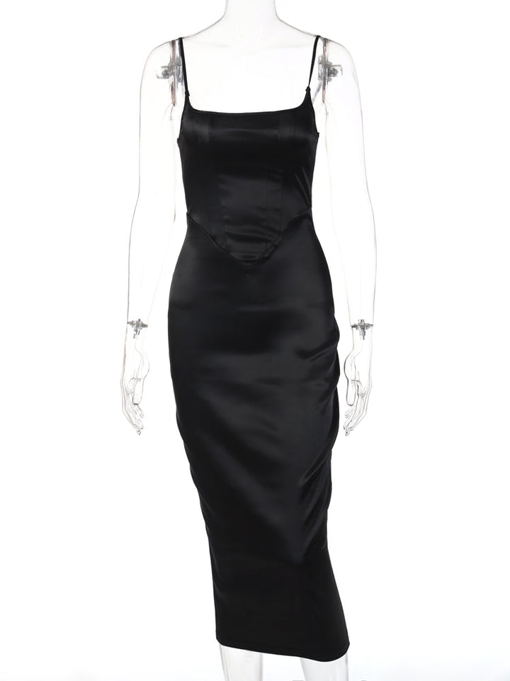 Levoire | Satin Dos Nu Ouverture Robe Maxi