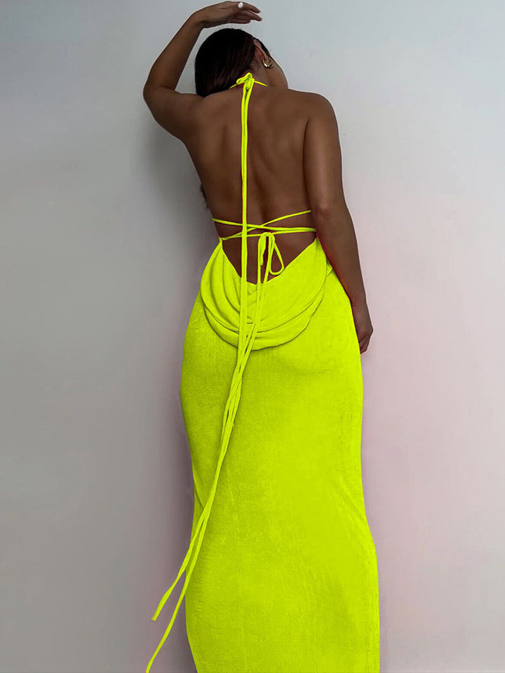 Levoire | Décolleté Dos Nu Dos Drapée Robe Maxi