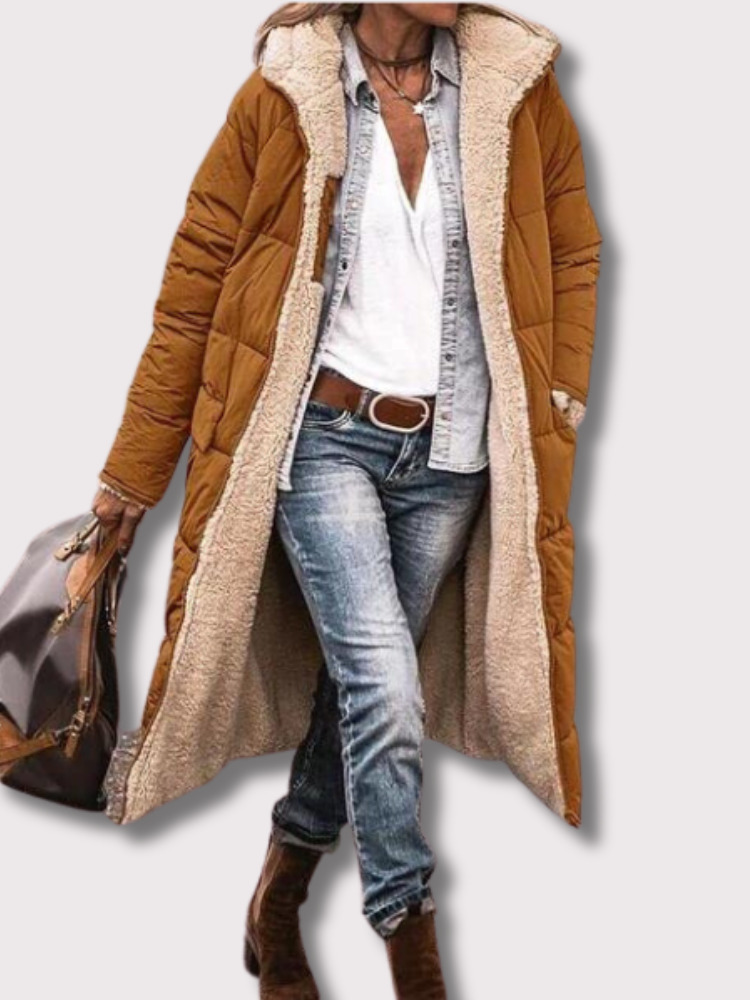 Veste en duvet réversible longue