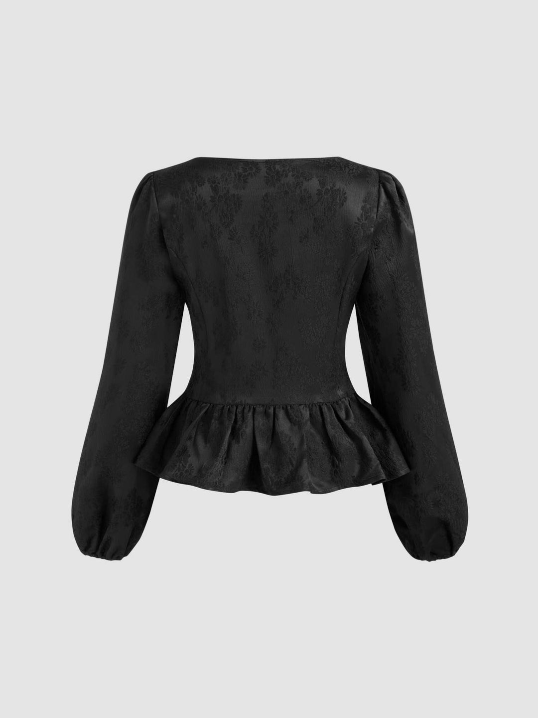 Levoire | Haut Floral à Col Froncé et Boutons Style