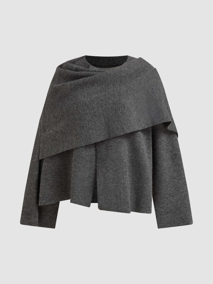 Levoire | Cardigan À Encolure Asymétrique Gris
