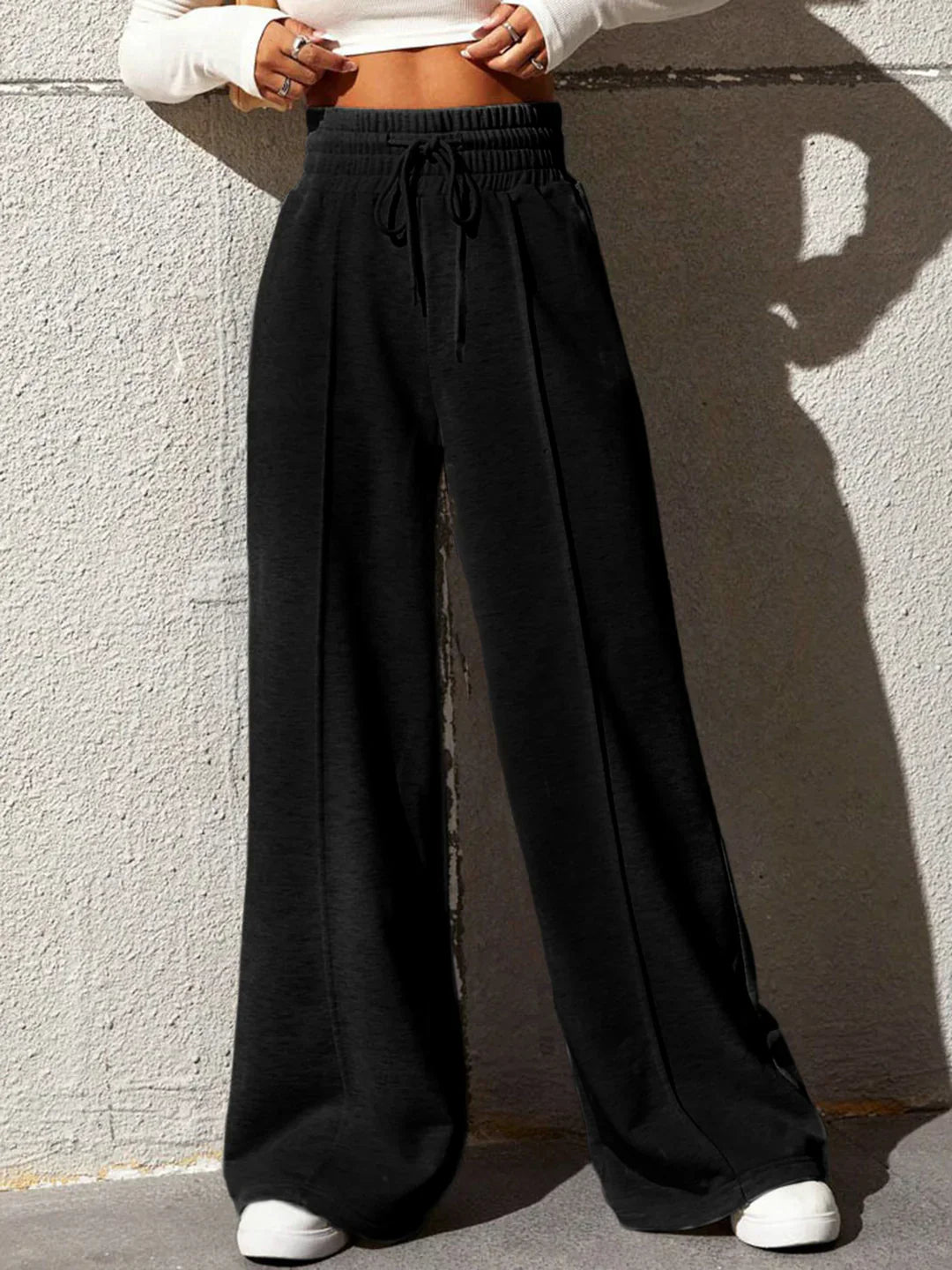 Levoire | Pantalons Larges Chic City Walk Noir