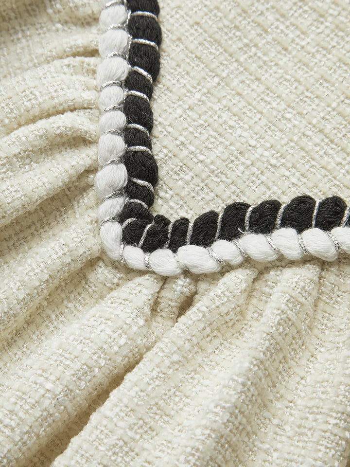 Levoire | Élégante Robe À Bretelles Plissée En Tweed