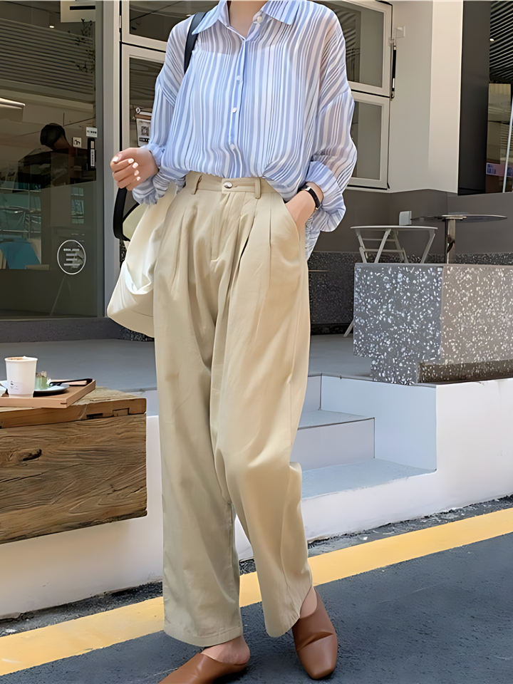 Levoire | Pantalons De Loisirs Froncés À La Taille Kaki