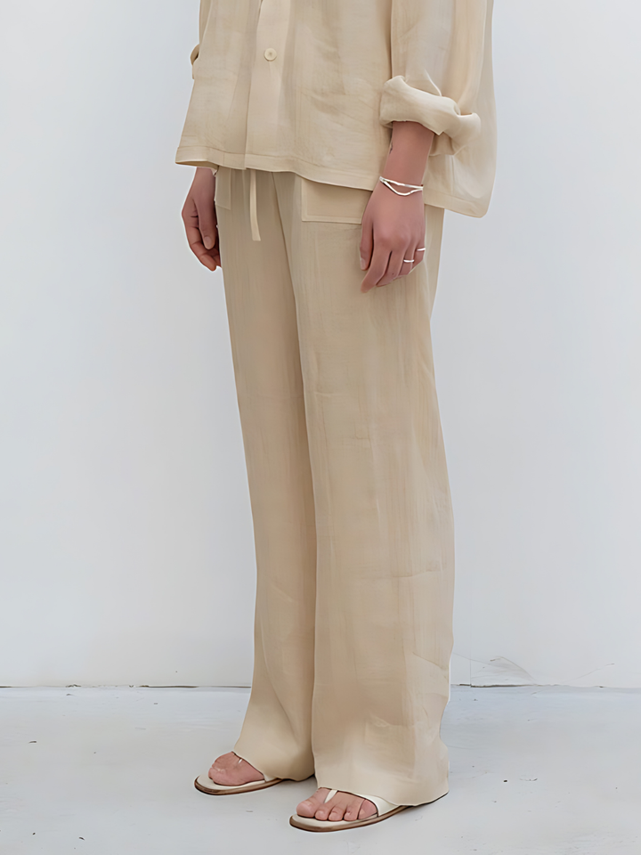 Levoire | Pantalons Droit Taille Haute Abricot