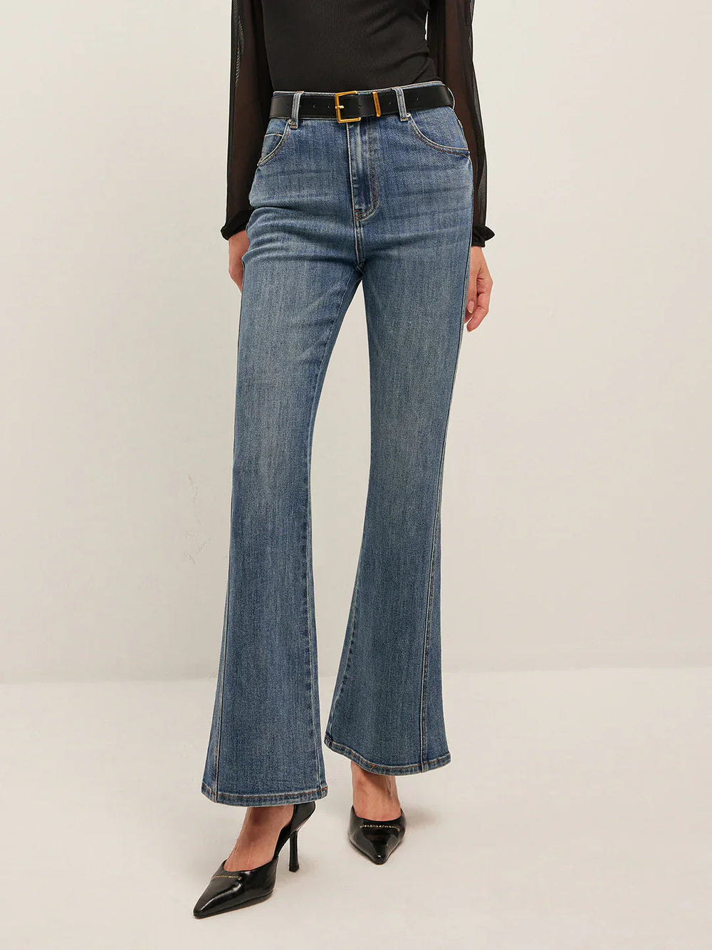 Levoire | Jean Skinny Évasé Élégant Taille Moyenne