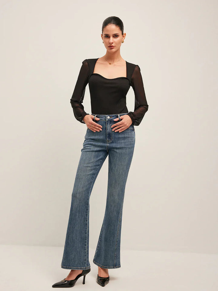Levoire | Jean Skinny Évasé Élégant Taille Moyenne