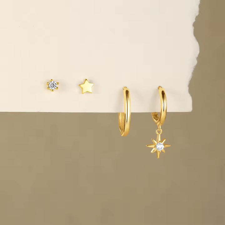 Levoire | Collection De Bijoux D'Oreilles Étanches Dorées Celestial Glow