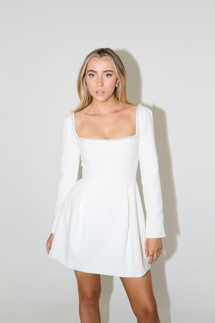 Levoire | Robe À Col Carré Sans Manches À Lacets Perles