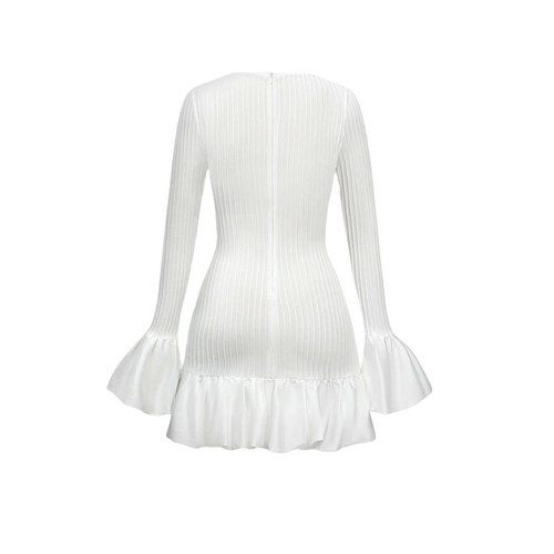 Levoire | Robe Mini Blanche Avec Détails Volants