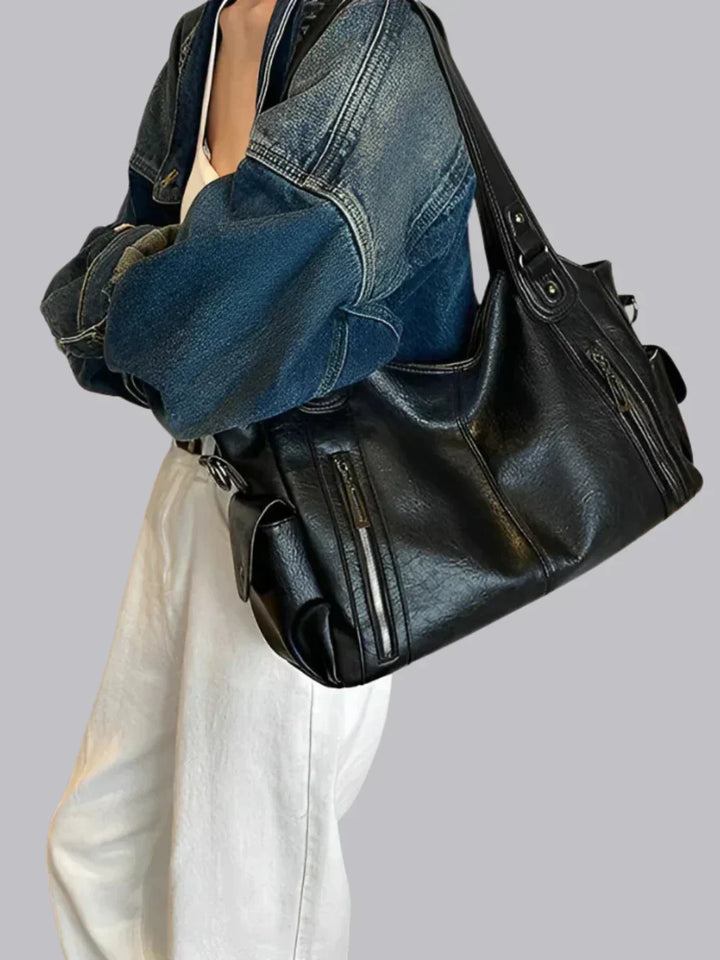 Levoire | Sac À Main En Cuir Classique Avec Des Détails Zippés Pour Femmes