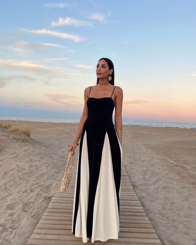 Levoire | Robe Maxi Contrast Avec Silhouette Flottante