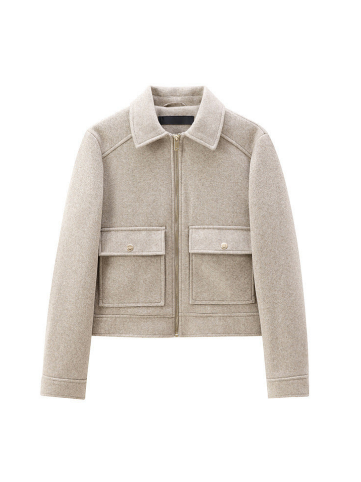 Levoire | Veste À Zip Inversé Beige