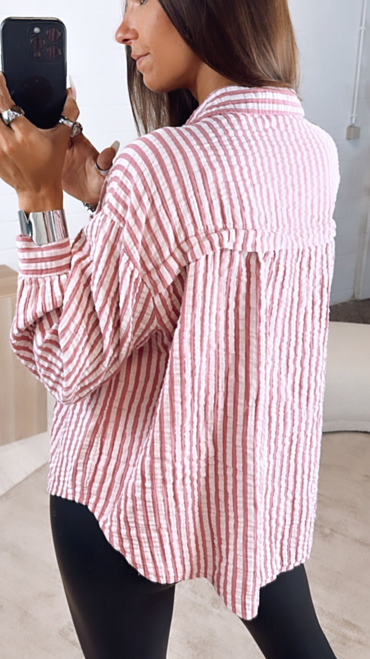Levoire | Chemise Surdimensionnée En Mousseline Rayée