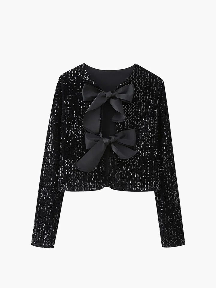 Levoire | Chemise Décorative En Velours À Nœuds Noir