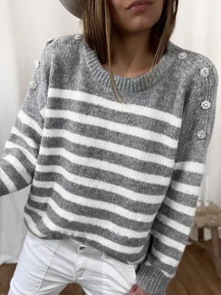 Levoire | Style Décontracté Myk Pull Rayé À Manches Longues