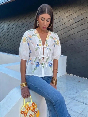 Levoire | Cravate poitrine blouse florale