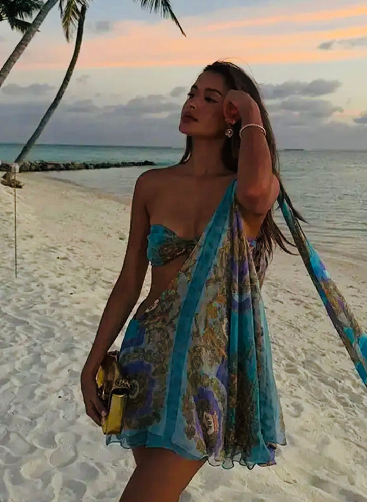 Levoire | Robe A-Ligne Dos Nu Avec Décolleté Floral