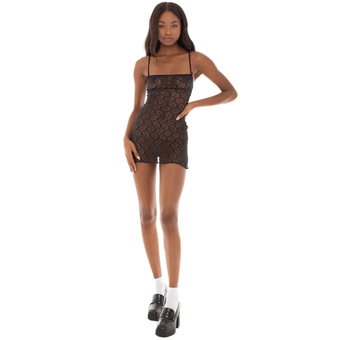 Levoire | Fabuleux Transparent Vintage Floral Dentelle Mini Robe