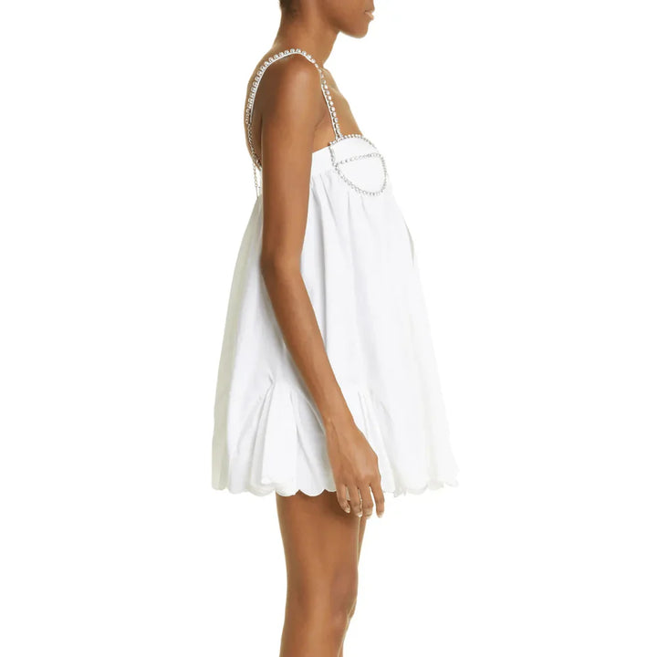 Levoire | Paris Popeline Mini Robe À Ourlet Festonné