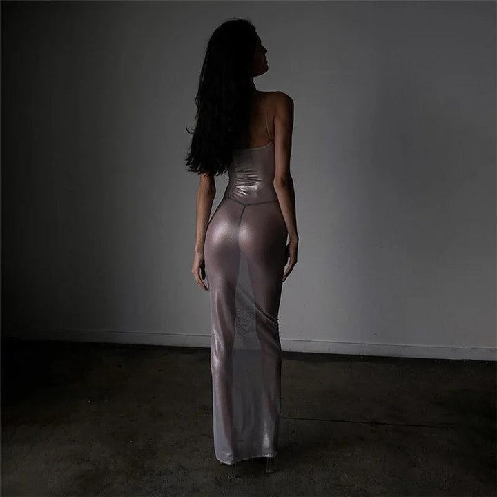 Levoire | Robe Maxi Métallique Transparente